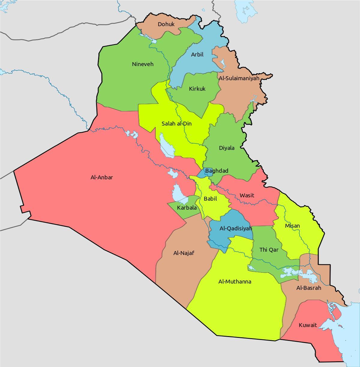 Karte von kuwait mit Blöcken