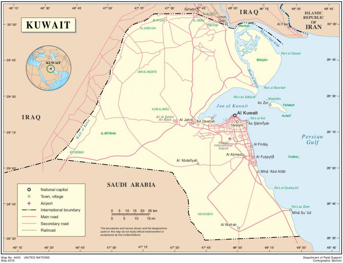 Karte von west-kuwait-mishref 