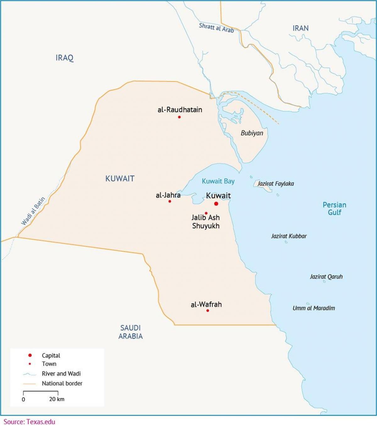 Karte von al zour in kuwait
