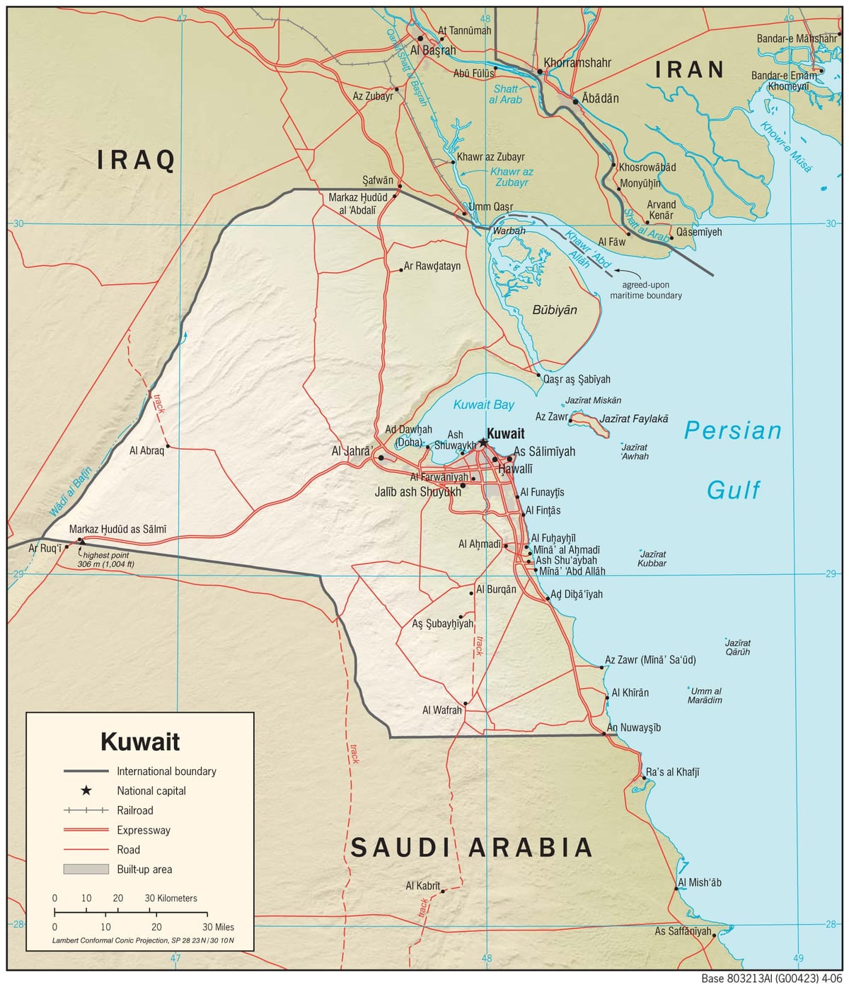 kuwait Position auf der Karte