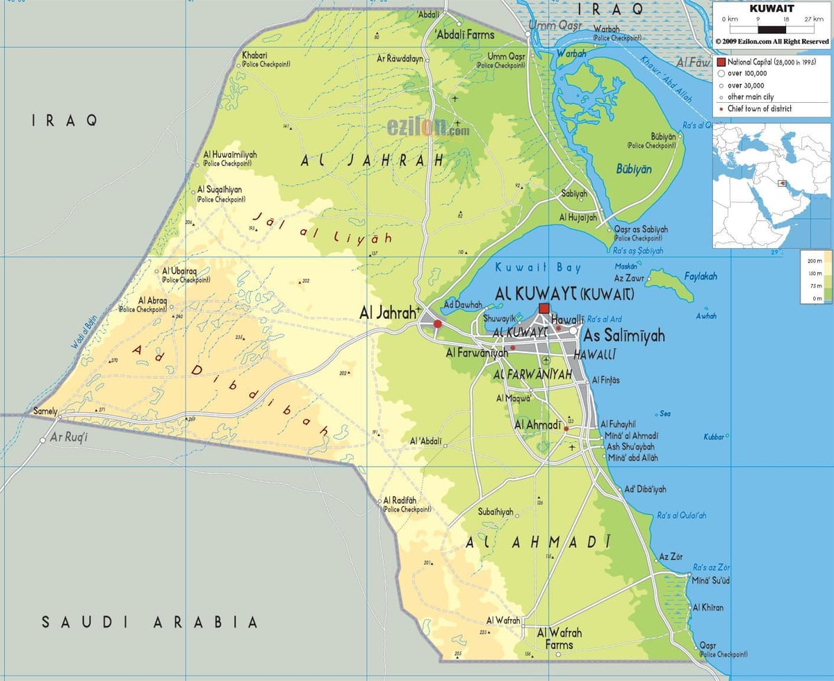 Karte von kuwait Gemeinde 