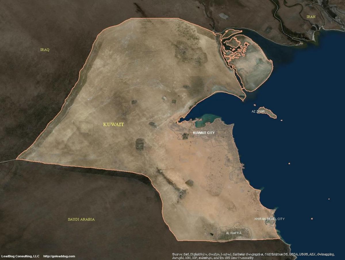 Karte von kuwait, satellite