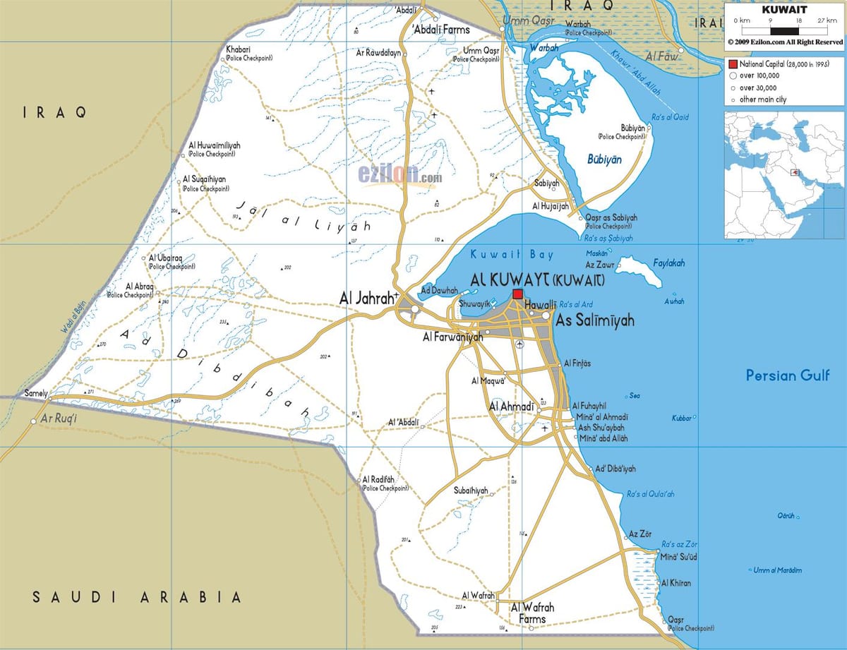 kuwait city Karte der Straßen